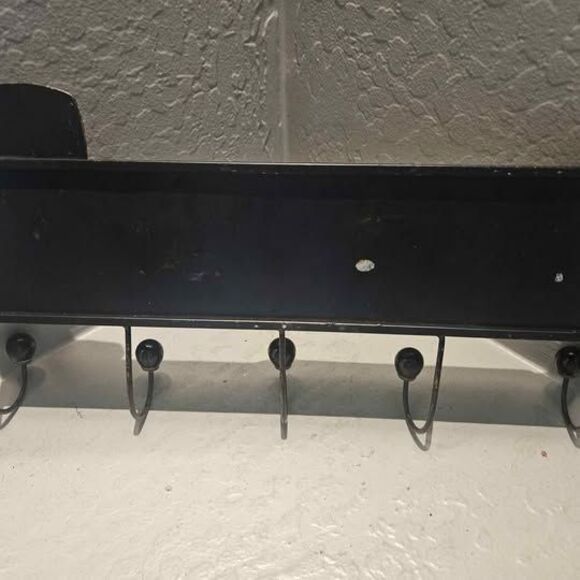 Metal Coat Hook Wine Motif 17" x 7" 5 Hooks - Picture 6 of 6